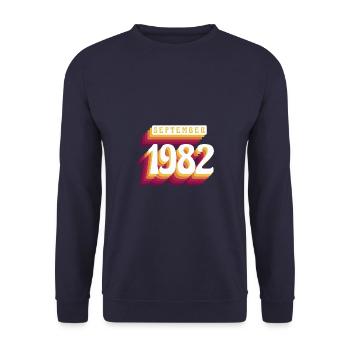 Septembre 1982 - cadeau du 40e anniversaire. Génial. - Sweat-shirt Unisexe - marine - Devant - Alina (178cm) & Michal (187cm)