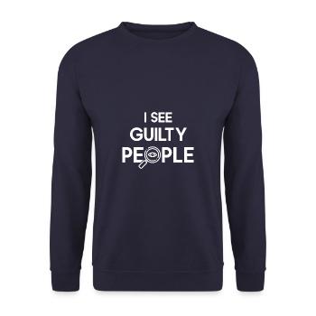 Spurensicherung - Kripo Polizei Kriminaltechnik - Unisex Pullover - Navy - Vorne - Alina (178cm) & Michal (187cm)