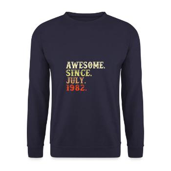 Juli 1982 - 40. Geburtstag Geschenk. Awesome. - Unisex Pullover - Navy - Vorne - Alina (178cm) & Michal (187cm)