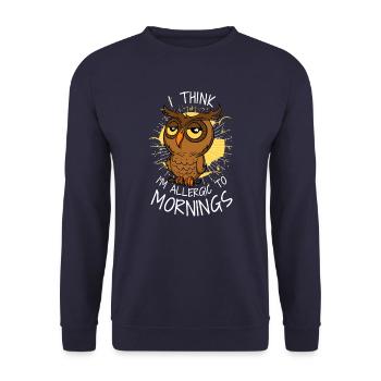 Morning sleep late sleepers Monday morning gift - Unisex Sweatshirt - navy - Front - Alina (178cm) & Michal (187cm)