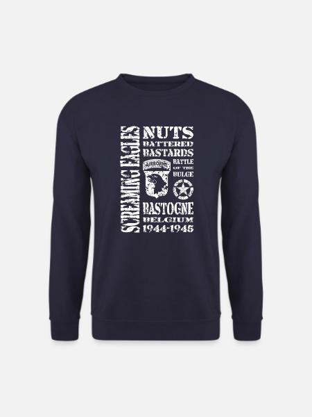 AVM Bastogne NUTS Battle Bulge Battered Bastards - Unisex Sweatshirt - navy