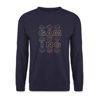 Gaming-color-transparent - Unisex Pullover - Navy - Vorne - Alina (178cm) & Michal (187cm)