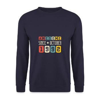 Oktober 1992 - 30. Geburtstag Geschenk. Legende. - Unisex Pullover - Navy - Vorne - Alina (178cm) & Michal (187cm)
