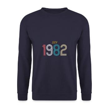 Juli 1982 - 40. Geburtstag Geschenk. Awesome. - Unisex Pullover - Navy - Vorne - Alina (178cm) & Michal (187cm)