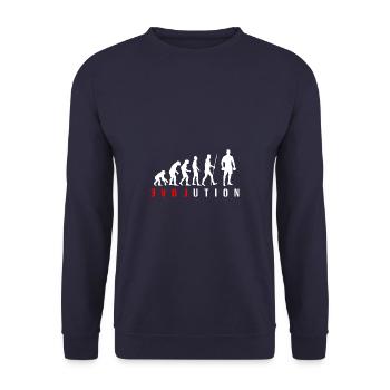 Evolution Haltère haltère Haltère Body Building Cadeau - Sweat-shirt Unisexe - marine - Devant - Alina (178cm) & Michal (187cm)