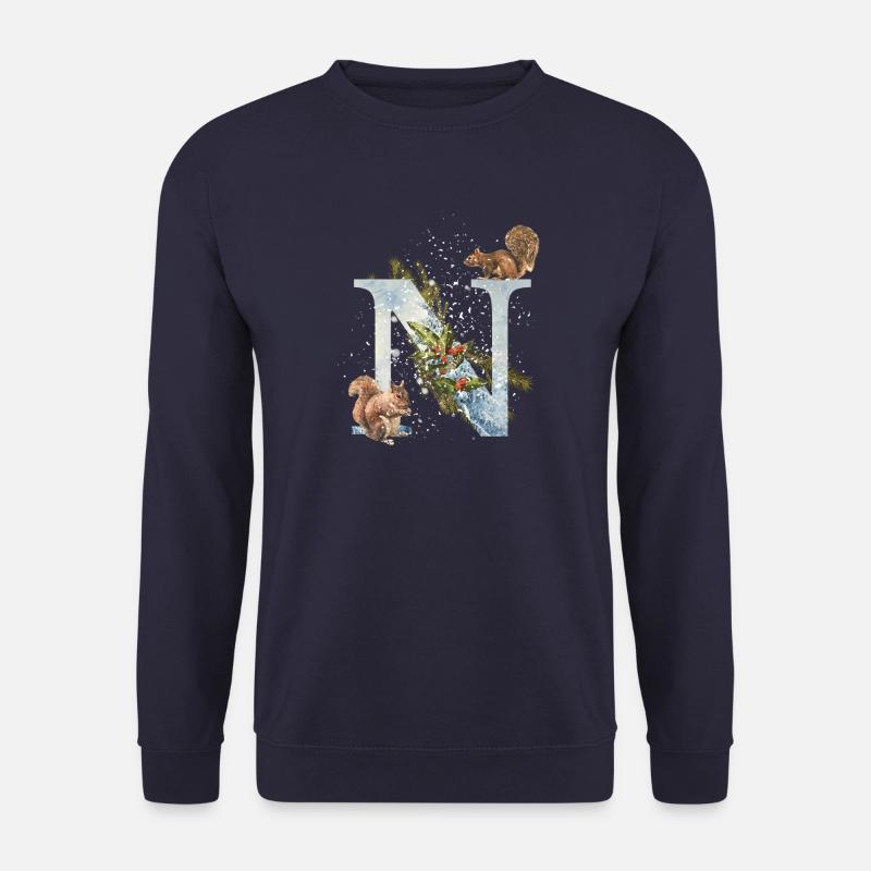 Lettre initiale écureuil N - Sweat-shirt Unisexe - marine