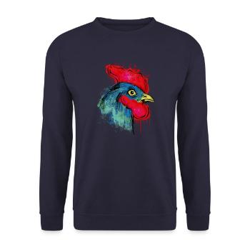 Hahn in profile - Unisex Sweatshirt - navy - Front - Alina (178cm) & Michal (187cm)