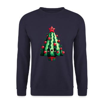 Christmas tree made of watermelon - Unisex Sweatshirt - navy - Front - Alina (178cm) & Michal (187cm)