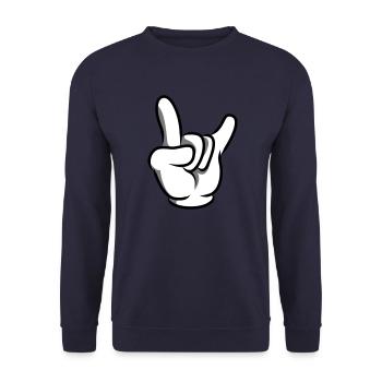 hand party symbol - Unisex Pullover - Navy - Vorne - Alina (178cm) & Michal (187cm)