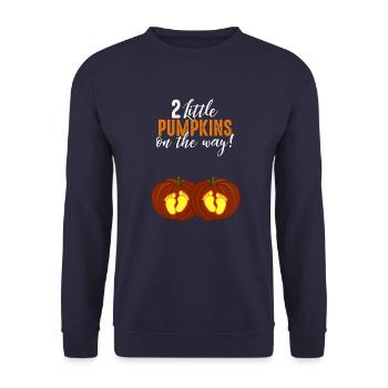 Costume d’Halloween de jumeaux grossesse bébé - Sweat-shirt Unisexe - marine - Devant - Alina (178cm) & Michal (187cm)