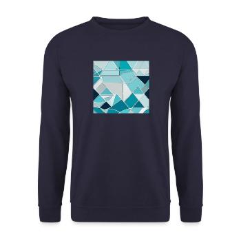 Geometrische Eiskristalle - Unisex Pullover - Navy - Vorne - Alina (178cm) & Michal (187cm)
