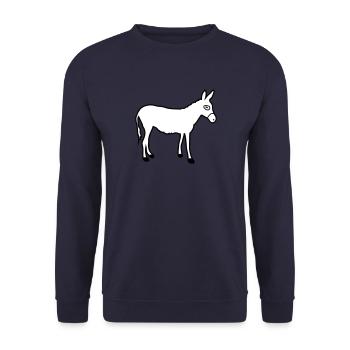 Donkey | Horse riding Bauernhof Muli Horseback riding stable - Unisex Sweatshirt - navy - Front - Alina (178cm) & Michal (187cm)