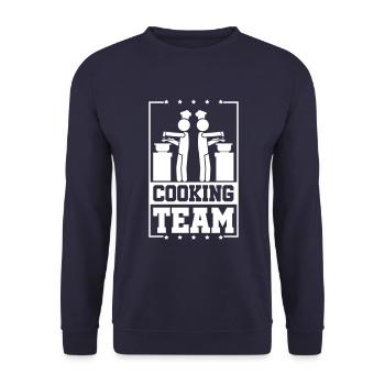 cooking team - Unisex Sweatshirt - navy - Front - Alina (178cm) & Michal (187cm)
