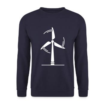 Wind turbine silhouette - Unisex Sweatshirt - navy - Front - Alina (178cm) & Michal (187cm)