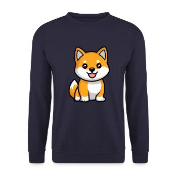 Shiba Inu Dog Cute - Unisex Sweatshirt - navy - Front - Alina (178cm) & Michal (187cm)