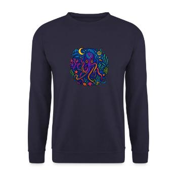 Octopus Magic - Ocean of Fantasy - Unisex Sweatshirt - navy - Front - Alina (178cm) & Michal (187cm)