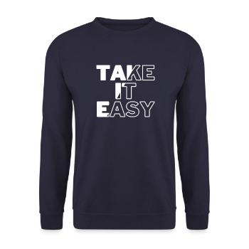 Take it Easy - Unisex Pullover - Navy - Vorne - Alina (178cm) & Michal (187cm)