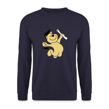diploma bear (3f) - Unisex Sweatshirt - navy - Front - Alina (178cm) & Michal (187cm)