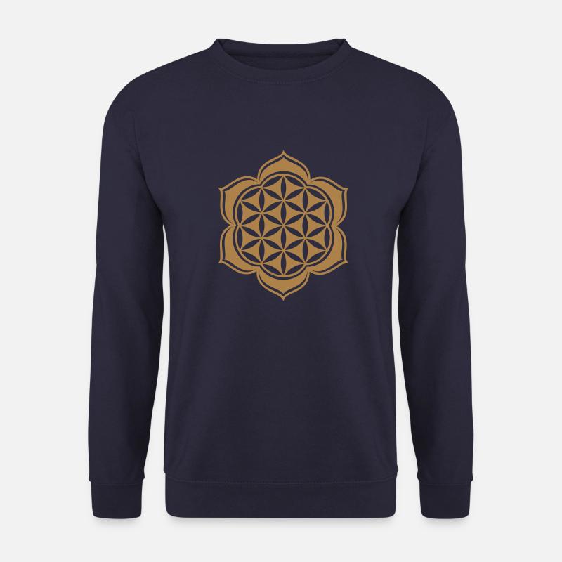 Blume des Lebens, 23 Farben, Heilige Geometrie - Unisex Pullover - Navy