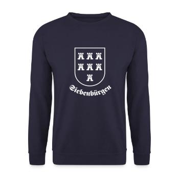 Sachsenwappen "Siebenbürgen" einfarbig - Unisex Pullover - Navy - Vorne - Alina (178cm) & Michal (187cm)