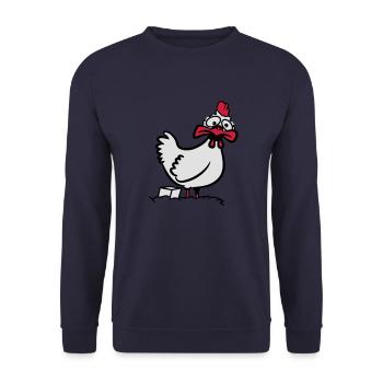 Chicken pet stupid funny - Unisex Sweatshirt - navy - Front - Alina (178cm) & Michal (187cm)