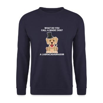 Comment appelle-t-on un chien capable de faire de la magie? - Sweat-shirt Unisexe - marine - Devant - Alina (178cm) & Michal (187cm)