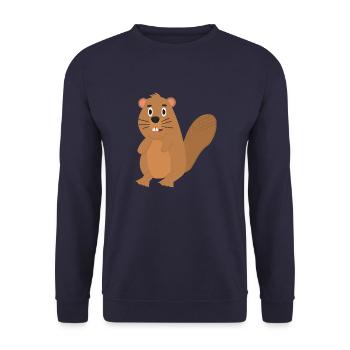 Beaver - Unisex Sweatshirt - navy - Front - Alina (178cm) & Michal (187cm)