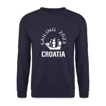 Sailing Croatia Cruiseshirt - Unisex Pullover - Navy - Vorne - Alina (178cm) & Michal (187cm)