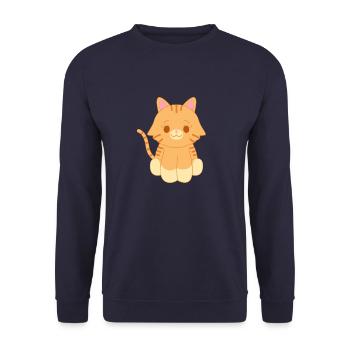 Red cat - Unisex Sweatshirt - navy - Front - Alina (178cm) & Michal (187cm)