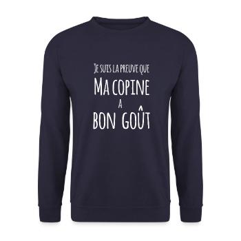 la preuve que ma copine a bon goût - Sweat-shirt Unisexe - marine - Devant - Alina (178cm) & Michal (187cm)