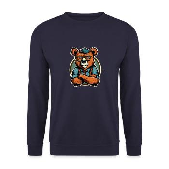 Old Bear - Unisex Sweatshirt - navy - Front - Alina (178cm) & Michal (187cm)