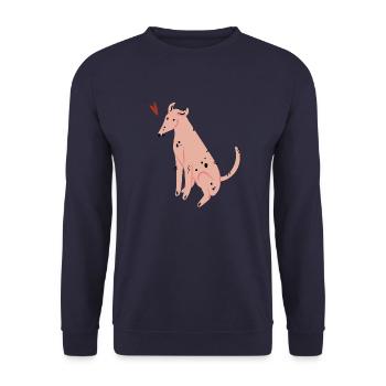 Hund - Unisex Pullover - Navy - Vorne - Alina (178cm) & Michal (187cm)