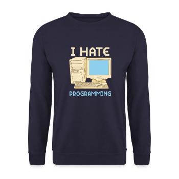 Informatiker Programmer Programming Coding Sprüche - Unisex Pullover - Navy - Vorne - Alina (178cm) & Michal (187cm)