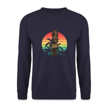 African History Afro Hairstyle Worsted Hair Pick - Unisex Sweatshirt - navy - Front - Alina (178cm) & Michal (187cm)