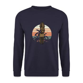 African History Afro Hairstyle Worsted Hair Pick - Unisex Sweatshirt - navy - Front - Alina (178cm) & Michal (187cm)
