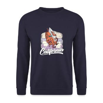 Surfing Sommer Oktopus Surfbrett Urlaub Ozean - Unisex Pullover - Navy - Vorne - Alina (178cm) & Michal (187cm)
