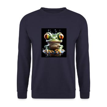Grenouille #1 - Sweat-shirt Unisexe - marine - Devant - Alina (178cm) & Michal (187cm)