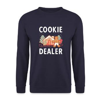 Lustige Lebkuchenmann Vintage Cookie Sprüche - Unisex Pullover - Navy - Vorne - Alina (178cm) & Michal (187cm)