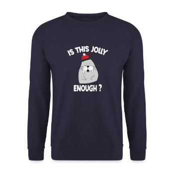 Ist das lustig genug Seebullen-Weihnachten - Unisex Pullover - Navy - Vorne - Alina (178cm) & Michal (187cm)