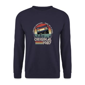 Limitierte Auflage 1987 37-jähriges Jubiläum - Unisex Pullover - Navy - Vorne - Alina (178cm) & Michal (187cm)