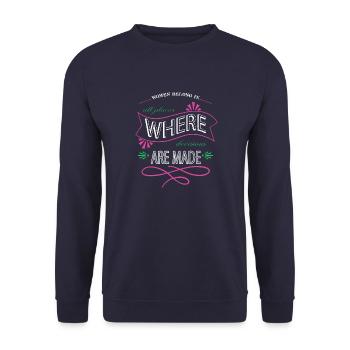 black joke funny quote female gift bans - Unisex Sweatshirt - navy - Front - Alina (178cm) & Michal (187cm)