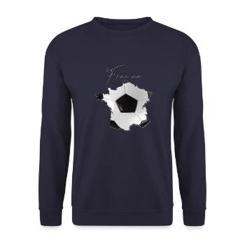 France Map Framed Real Football EN - Unisex Sweatshirt - navy - Front - Alina (178cm) & Michal (187cm)