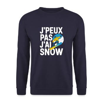 J'peux pas j'ai snow - Sweat-shirt Unisexe - marine - Devant - Alina (178cm) & Michal (187cm)
