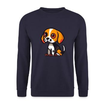Beagle Hund Halloween Tier - Unisex Pullover - Navy - Vorne - Alina (178cm) & Michal (187cm)