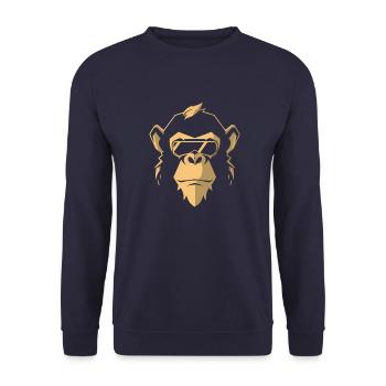 G Monkey - Unisex Sweatshirt - navy - Front - Alina (178cm) & Michal (187cm)