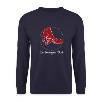 Fatherly love hand in hand - Unisex Sweatshirt - navy - Front - Alina (178cm) & Michal (187cm)