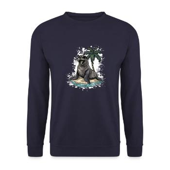 Seal Summer Holiday - Unisex Sweatshirt - navy - Front - Alina (178cm) & Michal (187cm)