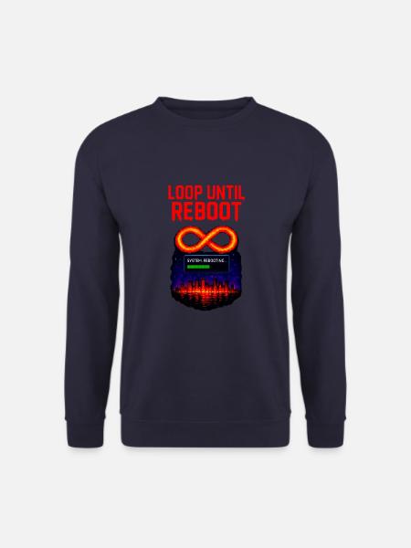 Loop Until Reboot – Pixel Shirt - Unisex Pullover - Navy