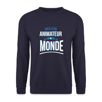 Meilleur Animateur du monde homme - Sweat-shirt Unisexe - marine - Devant - Alina (178cm) & Michal (187cm)