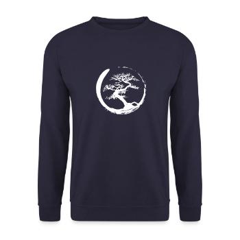 Tree of Life - Zen - Yoga Tree - Unisex Sweatshirt - navy - Front - Alina (178cm) & Michal (187cm)
